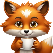 Kawaii fox coffee sticker