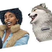 wolf fang woman in car sticker