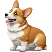 A. Corgi emoji with very little white on nose  sticker