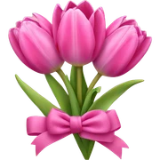 Pink tulips with a bow sticker
