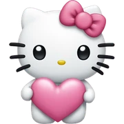 hello kitty with heart sticker