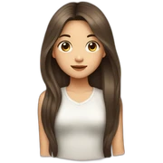 Asian girl with long brown hair sticker