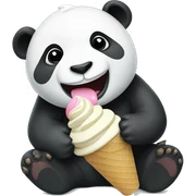 Panda eating ice cream sticker
