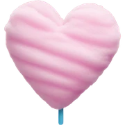 Cotton candy heart sticker