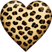 leopard print heart sticker
