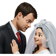 realistic wedding couple portrait sticker