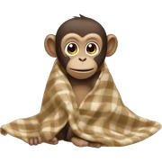 monkey wearing a blanket ￼ sticker