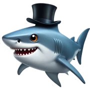 Shark with a top hat sticker