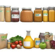 food pantry with organic food  sticker