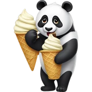 Panda eating ice cream sticker