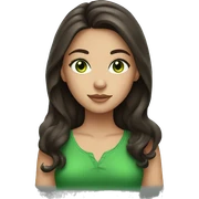 Brunette girl with green eyes sticker