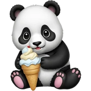 Panda eating ice cream sticker