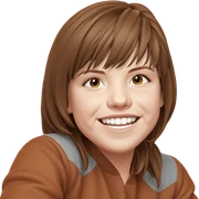 smiling girl with brown hair sticker