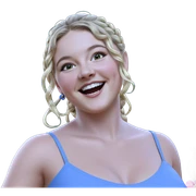 blonde girl in joyful dress sticker