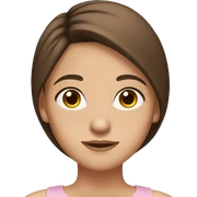Girl with brunette hair straight and Brown eyes sticker