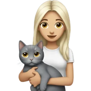 Aesthetix girl holding Grey cat  sticker