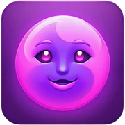 Neon violet moon sticker