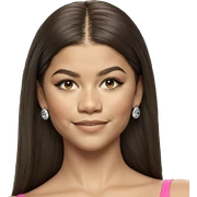 smiling girl with brown hair sticker