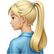 back view of a high blonde ponytail sticker