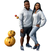 smiling girl with dark-skinned boy sticker