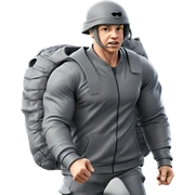 muscular male in jacket sticker