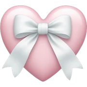 Pastel pink heart with white bow sticker