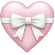 Pastel pink heart with white bow sticker