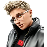 stylish male with jewelry sticker