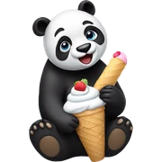 Panda eating ice cream sticker