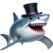 Shark with a top hat sticker