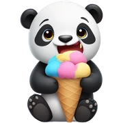 Panda eating ice cream sticker