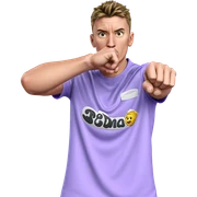 boy in purple shirt punch sticker