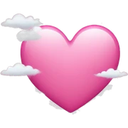 pink heart with clouds sticker