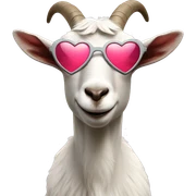Goat wearing heart sunglasses  sticker