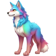 Colorful Shiny Fionbri-Falvie-sparkle-wolf-sona with markings full body sticker