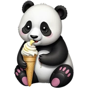 Panda eating ice cream sticker