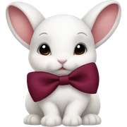 Baby bunny with coquette burgundy bow on ear sticker