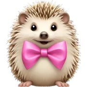 hedgehog with a pink bow sticker