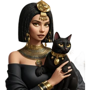 egyptian girl with black cat sticker