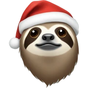 Sloth with a Santa hat sticker