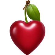 heart shaped cherry sticker