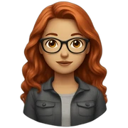 girl with auburn hair and glasses sticker