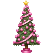 pink christmas tree sticker