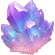 Pastel iridescent nebula crystal cluster sticker