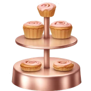 Realistic rose gold metallic pastry stand isolated sticker