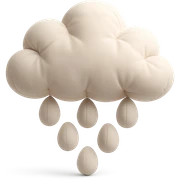 plush cloud with falling hailstones, cushion style, soft plush look sticker