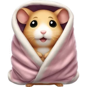 little hamster wrapped in a big blanket sticker