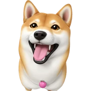 playful shiba inu with tongue sticker