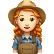 ginger farmer girl cute sticker