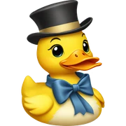 yellow duck wearing bow sticker